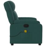 vidaXL Masážne kreslo s polohovacím mechanizmom, tmavozelené, látkové – Obrázok 8