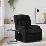 vidaXL Masážne kreslo s polohovacím mechanizmom, čierne, umelá koža