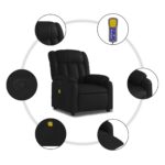 vidaXL Masážne kreslo s polohovacím mechanizmom, čierne, umelá koža – Obrázok 6