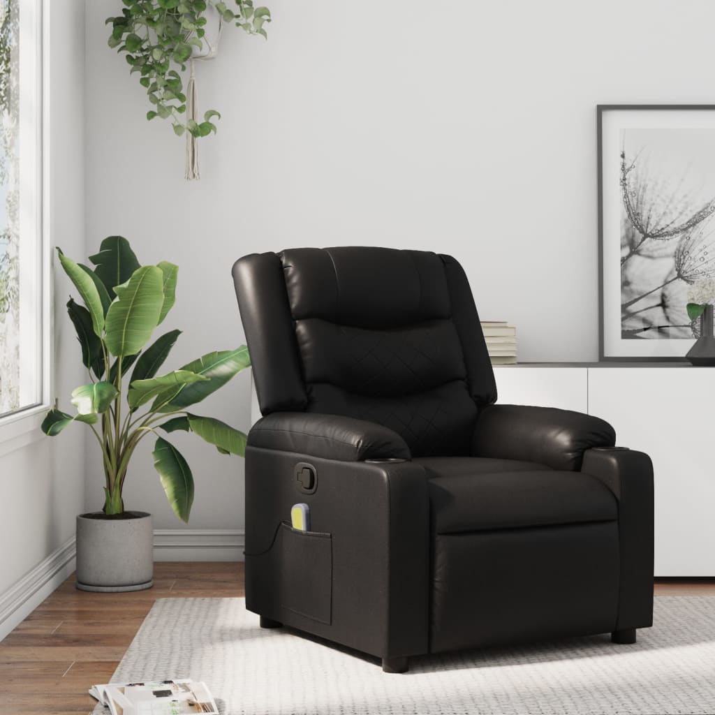 3206831_1.jpg vidaXL Masážne kreslo s polohovacím mechanizmom, čierne, umelá koža – Obrázok 1