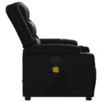 vidaXL Masážne kreslo s polohovacím mechanizmom, čierne, umelá koža – Obrázok 8