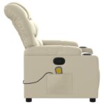 vidaXL Masážne kreslo s polohovacím mechanizmom, krémové, umelá koža – Obrázok 8
