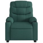 vidaXL Masážne kreslo s polohovacím mechanizmom, tmavozelené, látkové – Obrázok 7