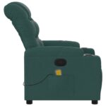 vidaXL Masážne kreslo s polohovacím mechanizmom, tmavozelené, látkové – Obrázok 8