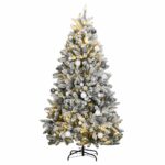 vidaXL Umelý vianočný stromček na pántoch s 300 LED diódami a guľami 300 cm