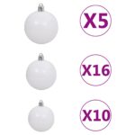 vidaXL Umelý vianočný stromček na pántoch s 300 LED diódami a guľami 300 cm – Obrázok 11