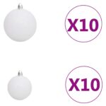 vidaXL Umelý vianočný stromček na pántoch s 300 LED diódami a guľami 300 cm – Obrázok 12
