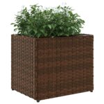 vidaXL Záhradné kvetináče 2 ks hnedé 36x30x32 cm polyratan – Obrázok 4