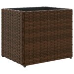 vidaXL Záhradné kvetináče 2 ks hnedé 36x30x32 cm polyratan – Obrázok 5