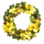 vidaXL Vianočný veniec s LED svetlami zelený 60 cm PVC – Obrázok 2