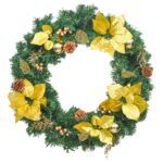 vidaXL Vianočný veniec s LED svetlami zelený 60 cm PVC – Obrázok 3