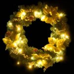 vidaXL Vianočný veniec s LED svetlami zelený 60 cm PVC – Obrázok 4