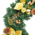 vidaXL Vianočný veniec s LED svetlami zelený 60 cm PVC – Obrázok 5
