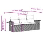 vidaXL 3-dielna záhradná súprava s vankúšmi, hnedá, polyratan – Obrázok 7