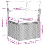 vidaXL 4-dielna záhradná súprava pohoviek s vankúšmi, čierna, polyratan – Obrázok 11