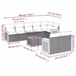vidaXL 9-dielna záhradná súprava pohoviek s vankúšmi, čierna, polyratan – Obrázok 8