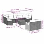 vidaXL 10-dielna záhradná súprava pohoviek s vankúšmi, čierna, polyratan – Obrázok 8