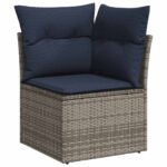vidaXL 13-dielna záhradná súprava pohoviek s vankúšmi, sivá, polyratan – Obrázok 4