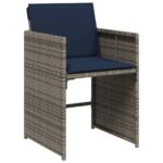 vidaXL 13-dielna záhradná jedálenská súprava s vankúšmi, sivá, polyratan – Obrázok 5
