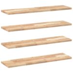 vidaXL Plávajúce police 4 ks 80x20x2 cm neošetrené masívne drevo akácia – Obrázok 2
