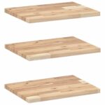 vidaXL Plávajúce police 3 ks 40x30x2 cm neošetrené masívne drevo akácia – Obrázok 2