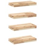 vidaXL Plávajúce police 4 ks 40x20x4 cm neošetrené masívne drevo akácia – Obrázok 2