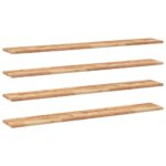 vidaXL Plávajúce police 4 ks 160x20x2 cm olejom sfarbené masívne drevo akácia – Obrázok 2