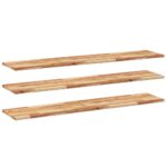 vidaXL Plávajúce police 3 ks 120x30x2 cm olejom sfarbené masívne drevo akácia – Obrázok 2