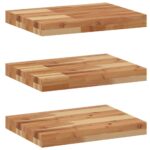 vidaXL Plávajúce police 3 ks 40x30x4 cm olejom sfarbené masívne drevo akácia – Obrázok 2