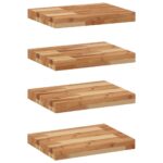 vidaXL Plávajúce police 4 ks 40x30x4 cm olejom sfarbené masívne drevo akácia – Obrázok 2