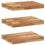 vidaXL Plávajúce police 3 ks 60x30x4 cm olejom sfarbené masívne drevo akácia – Obrázok 2