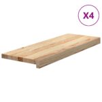 vidaXL Schodové nášľapy 4 ks neošetrené 70x25x2 cm masívne dubové drevo – Obrázok 2