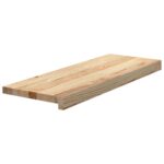 vidaXL Schodové nášľapy 4 ks neošetrené 70x25x2 cm masívne dubové drevo – Obrázok 3