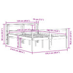vidaXL Posteľný rám pre seniorov s čelom 120x190 cm borovicový masív – Obrázok 12