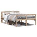 vidaXL Posteľný rám pre seniorov s čelom 120x190 cm borovicový masív – Obrázok 2