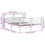 vidaXL Posteľný rám s čelom 160x200 cm borovicový masív – Obrázok 11