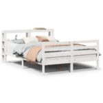 vidaXL Posteľný rám s čelom 160x200 cm borovicový masív – Obrázok 2