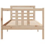 vidaXL Posteľný rám s čelom biely 75x190 cm borovicový masív – Obrázok 4