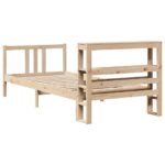 vidaXL Posteľný rám s čelom biely 75x190 cm borovicový masív – Obrázok 6