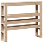 vidaXL Posteľný rám s čelom biely 75x190 cm borovicový masív – Obrázok 8