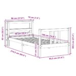 vidaXL Rám postele s čelom 90x190 cm masívne drevo – Obrázok 12