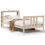 vidaXL Rám postele s čelom 90x190 cm masívne drevo – Obrázok 2