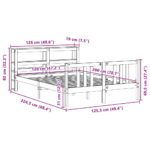 vidaXL Posteľný rám s čelom 120x200 cm borovicový masív – Obrázok 12