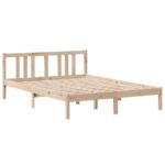 vidaXL Posteľný rám s čelom 120x200 cm borovicový masív – Obrázok 7