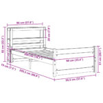 vidaXL Posteľný rám s čelom 90x200 cm masívna borovica – Obrázok 12