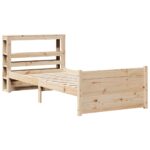 vidaXL Posteľný rám s čelom 90x200 cm masívna borovica – Obrázok 3