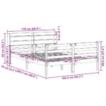 vidaXL Posteľný rám s čelom 160x200 cm borovicový masív – Obrázok 11