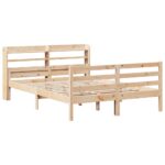 vidaXL Posteľný rám s čelom 160x200 cm borovicový masív – Obrázok 3