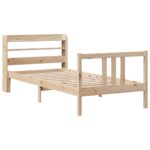 vidaXL Rám postele s čelom 90x190 cm masívne drevo – Obrázok 3