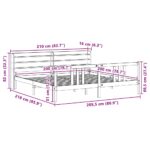vidaXL Posteľný rám s čelom 200x200 cm masívna borovica – Obrázok 12